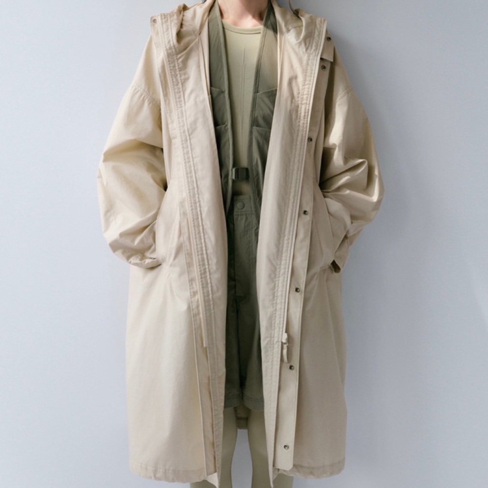 UNIQLO U x LEMAIRE Utility Hooded Coat Natural Off-White Unisex Oversized